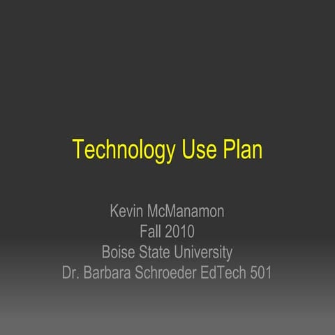 TuHS Technology Use Plan- McManamon