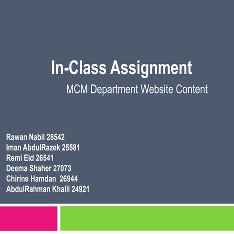 Mcm Department Website Content