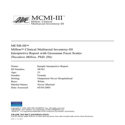 Mcmi3interp[1] | PDF