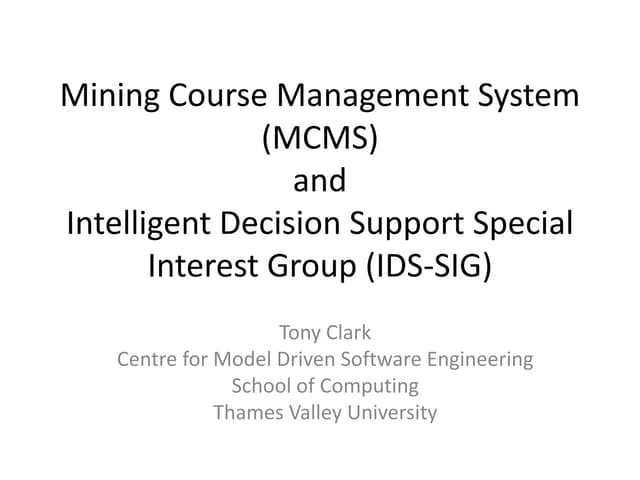 Mcms and ids sig