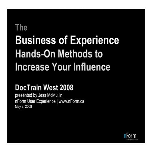 Business of Experience DocTrain West
