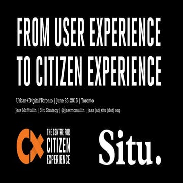 From User Experience to Citizen Experience