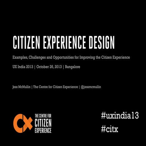 Citizen Experience Design (and India)