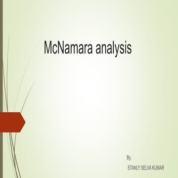 Mc namara  analysis