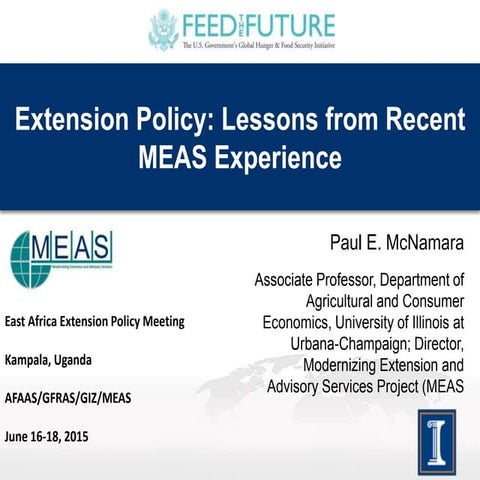 EXTENSION POLICY: LESSONS FROM MEAS EXPERIENCE