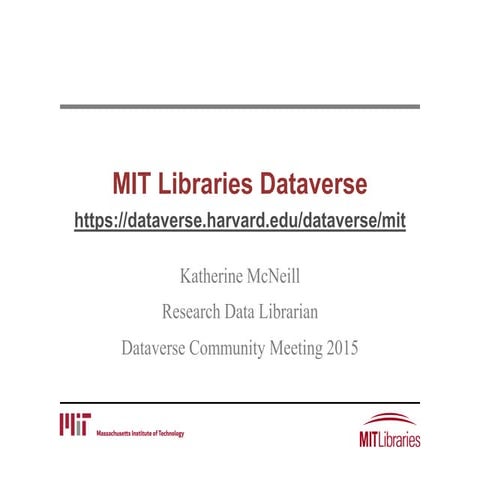 MIT Libraries Dataverse by Katherine McNeill