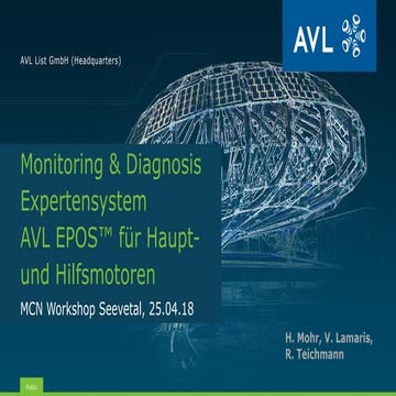 Monitoring & Diagnosis Expertensystem AVL EPOS für Haupt und Hilfsmotoren