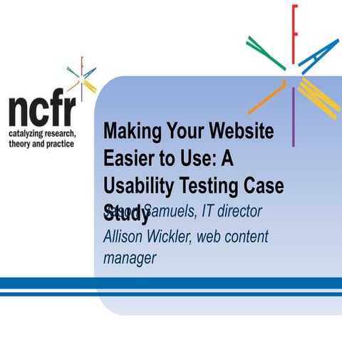 Making your site easier to use, an in-house usability testing case study