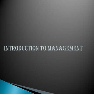 introduction to management and plan...