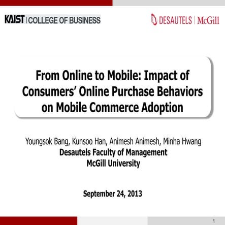 From Online to Mobile - Impact of Consumers' Online Purchase Behaviors on Mob...