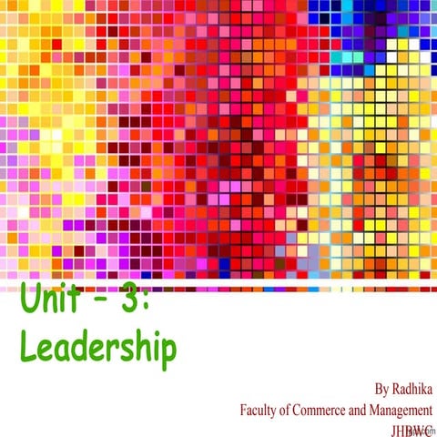 M com unit 3 leadership