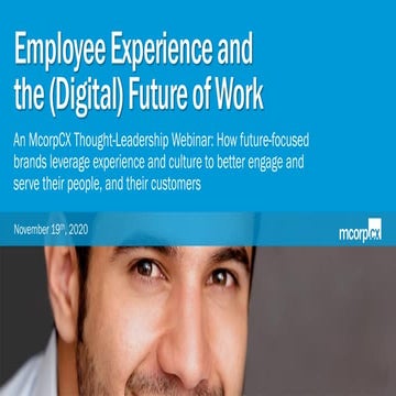 Webinar: Employee Experience and the (Digital) Future of Work