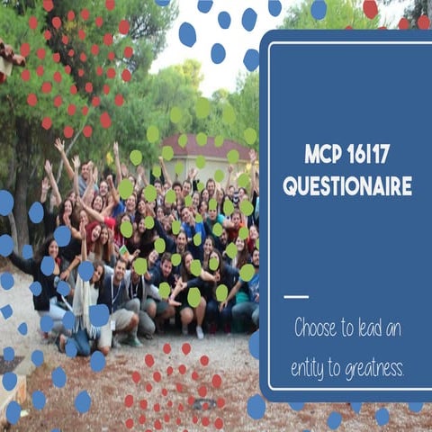 Mcp 1617 questionaire