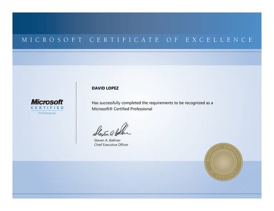 MCP Certificate | PPT