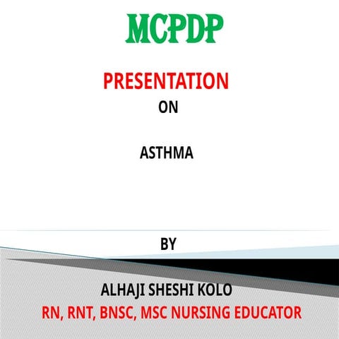 Asthma and nursing managements | PPTX