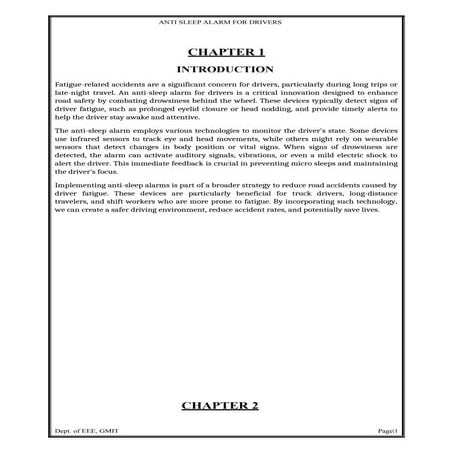 MICROCONTROLLER BASED PROJECT REPORT ON ANTI SLEEP ALARM FOR DRIVERS