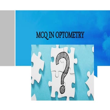 Mcq in optometry