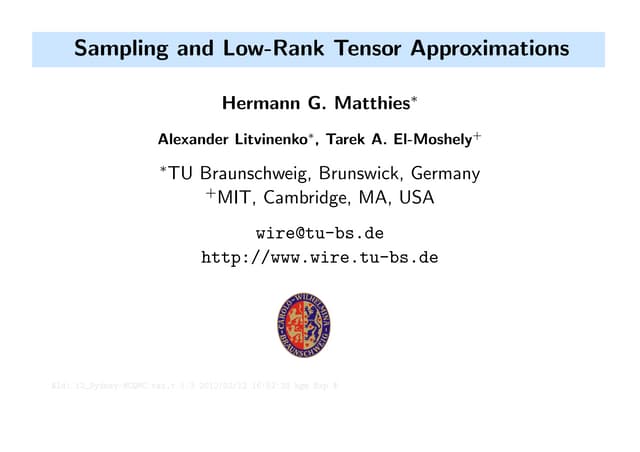 Sampling and low-rank tensor approximations