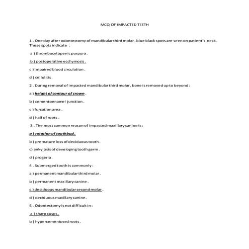 Mcq of impacted_teeth.pptx