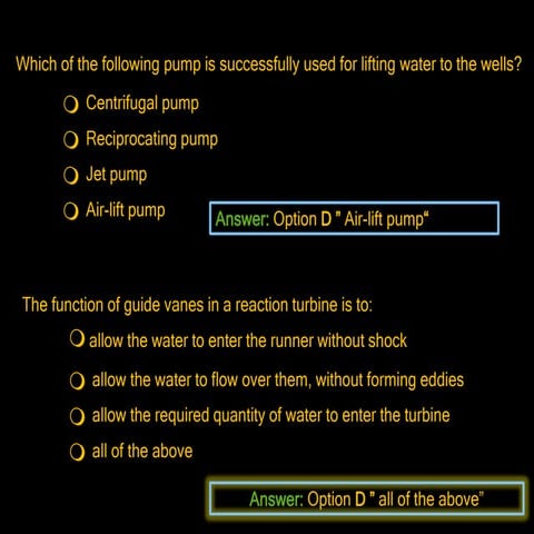 MCQ on fluid & Hydraulics