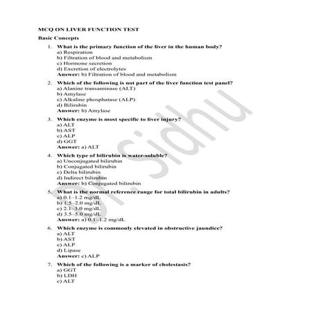 MCQ ON LIVER FUNCTION TEST BIOCHEMISTRYpdf