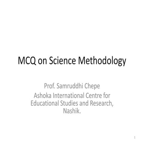 Mcq on Science Methodology