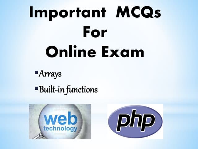 Mcq ppt Php- array 