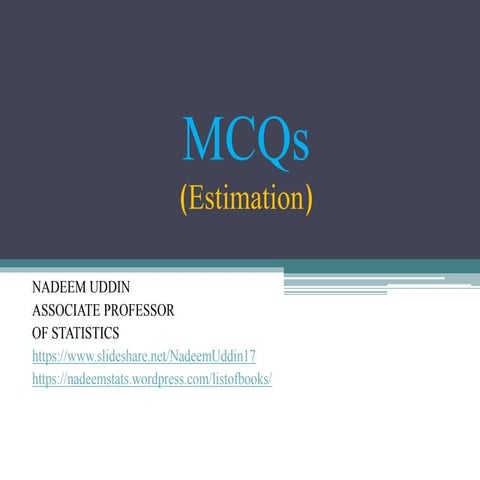 Mcqs (estimation)
