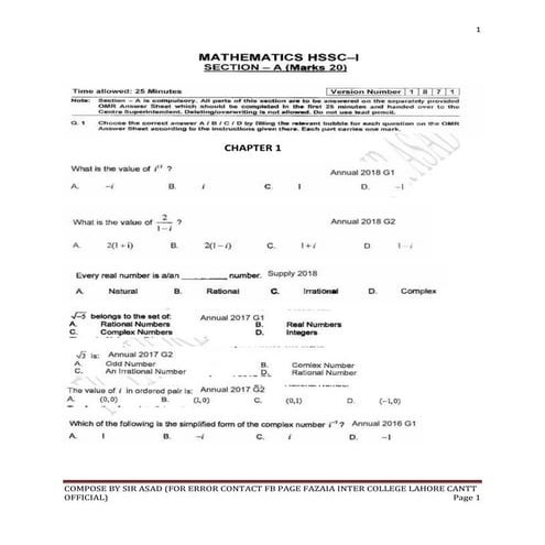Mcqs xi year federal board 2014 to 2018 pdf
