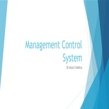 Management Control System: Instruments of Control, Factors affecting Control ...