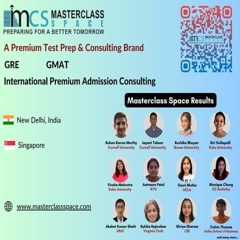 GRE & GMAT Prep Brochure By Masterclass Space | PDF