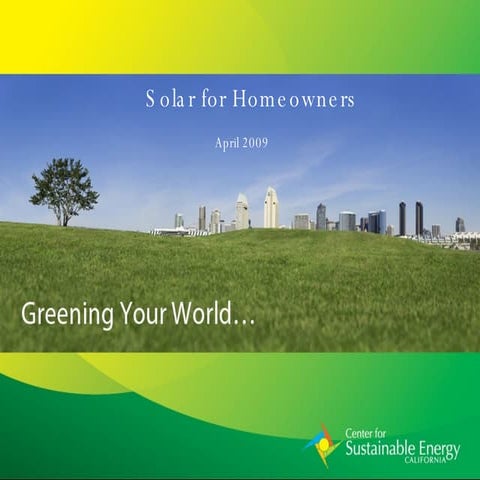 Solar for Homeowners - April 2009