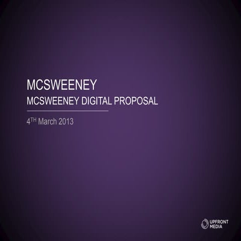 Mc Sweeney Digital Pitch