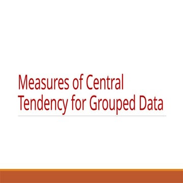 MCT-Grouped Data. a topic in math in the modern world