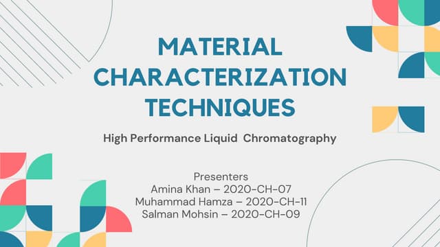 Material Characterization Techniques Hplc Pptx Material Characterization Techniques Hplc Pptx