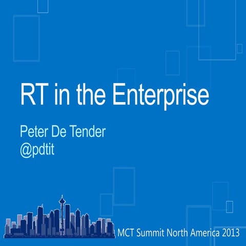 Mct summit 2013  Windows RT in the enterprise