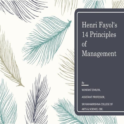 Henri Fayol's 14 Principles of Management