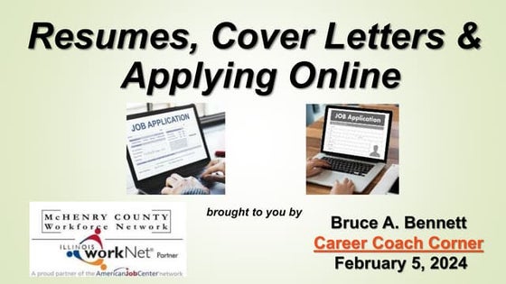 Resumes, Cover Letters, and Applying Online