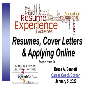 Resumes, Cover Letters and Applying Online