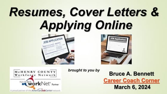 Resumes, Cover Letters, and Applying Online