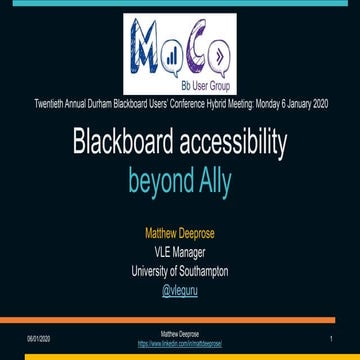 Blackboard Accessibility Beyond Ally