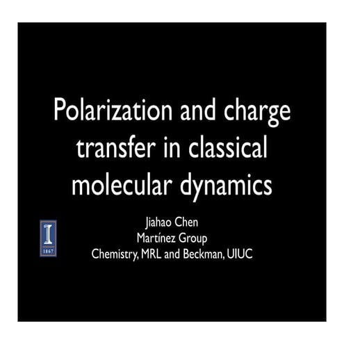 Polarization and charge transfer in classical molecular dynamics
