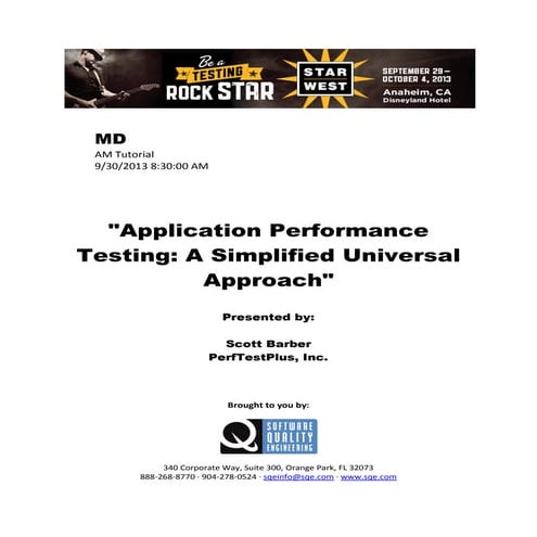 Application Performance Testing: A Simplified Universal Approach
