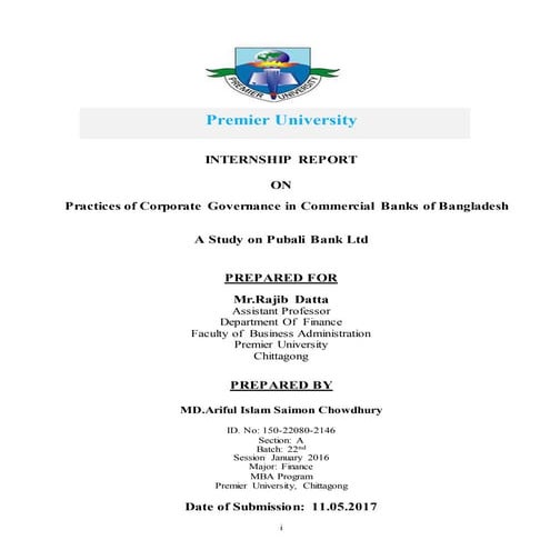 Practices of Corporate Governance in Commercial Banks of Bangladesh   A Study...