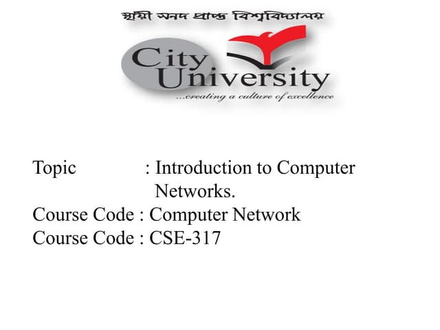 Introduction to Computer Networks.