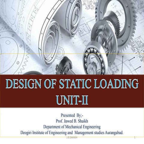 Theories of Failures  (STATIC LOADING)