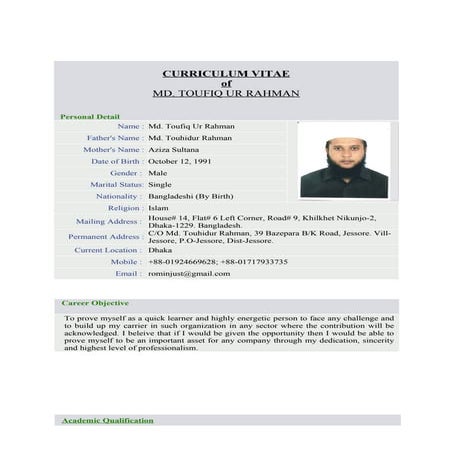 Jakir khan CV | DOC