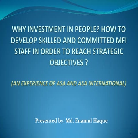 Md. Enamul Haque, Building a Successful Business Model for Islamic Microfinance