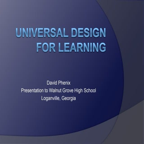 Universal Design for Learning Presentation