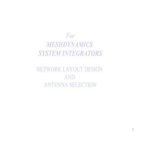 MeshDynamics Mesh Network Layout Design (Examples)
